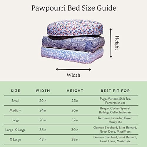 מיטת חיית מחמד של Pawpourri Ultra Blue Blodster Lolster לכלבים וחתולים בינוניים | מיטת קלאדר | מילוי פולי -פיבר | פוליאסטר | כיסוי רחיץ